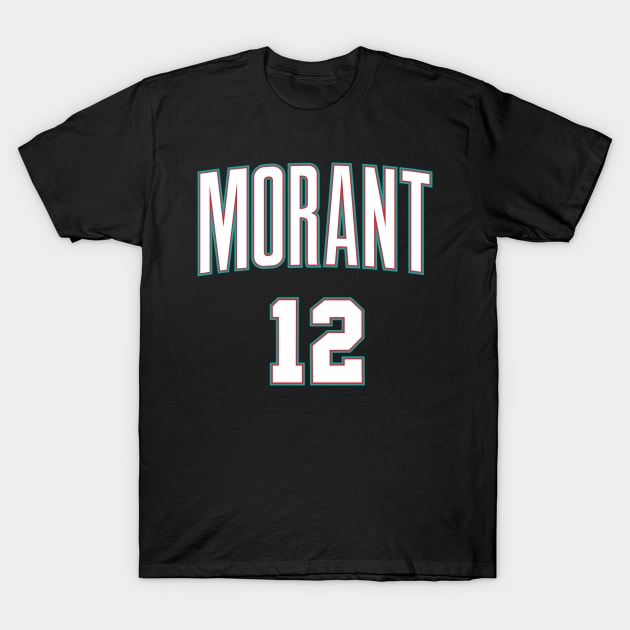 Ja Morant 12 White T-Shirt by Roy Ira